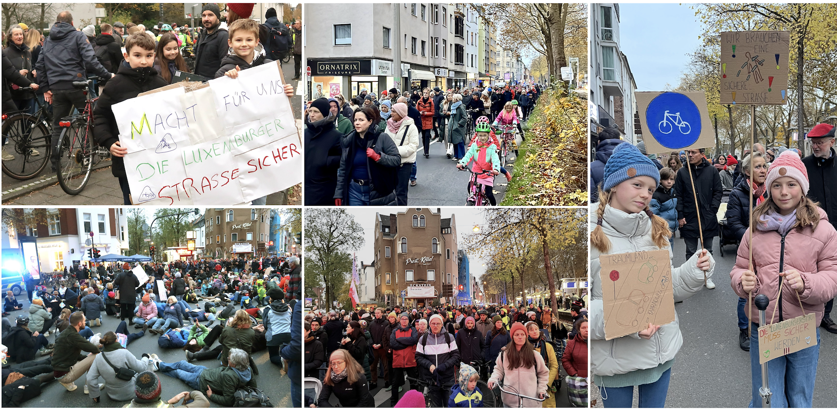 Bilderkachel von der Demo auf der Luxemburger Straße mit vielen Menschen